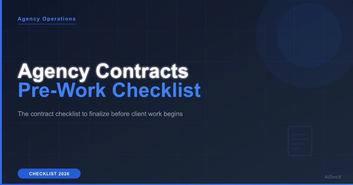 Agency Client Onboarding: Contract Checklist for 2026