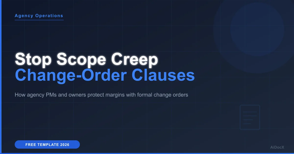 Stop Scope Creep with Change-Order Clauses (2026 Guide)