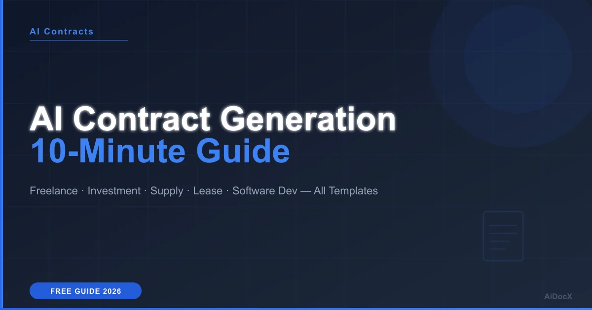 AI Contract Generator — Create Any Business Contract in 10 Minutes Free (2026)