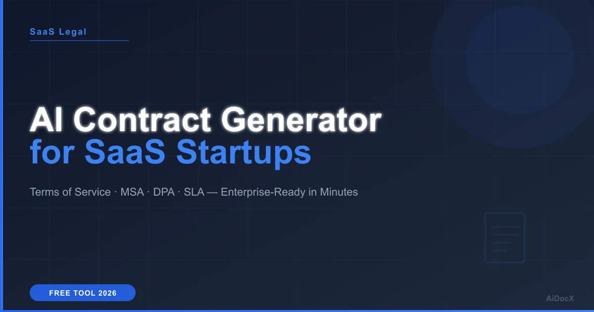 AI Contract Generator for SaaS Startups: From Terms of Service to Enterprise MSA in Minutes (2026)