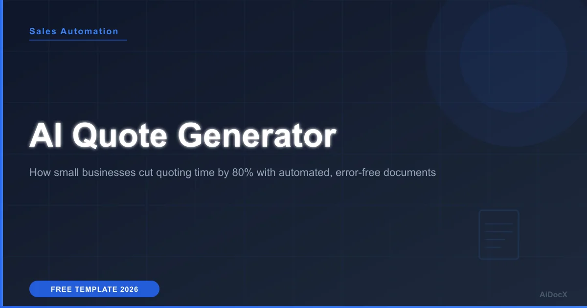 AI Quotation Generator: Fastest Way to Send Accurate Quotes 2026
