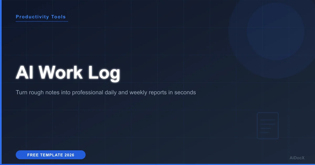 AI Work Log Generator 2026: Ditch Busywork
