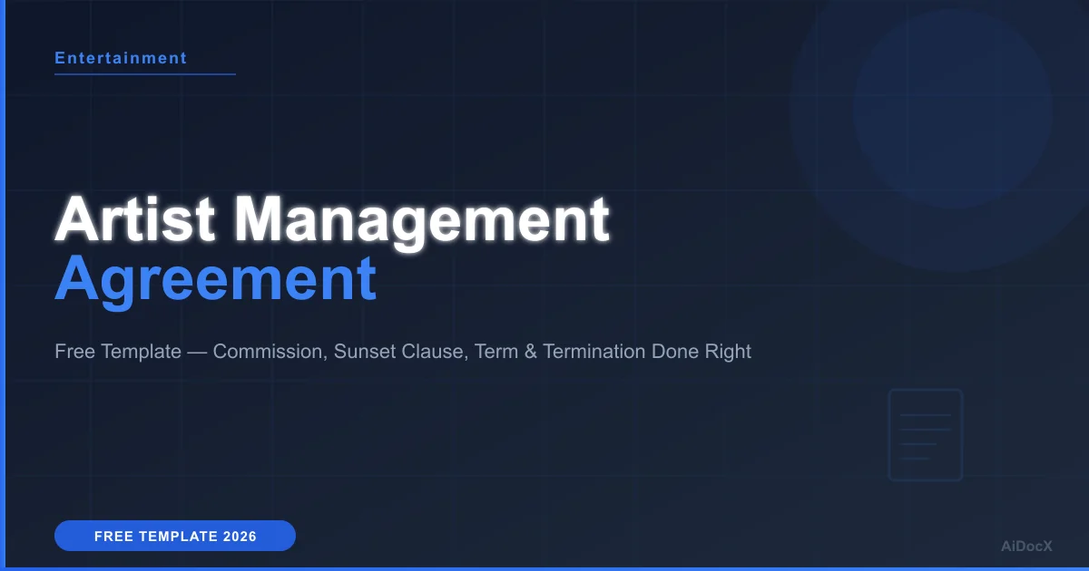 Artist Management Agreement Template (2026): Protect the Manager–Artist Relationship