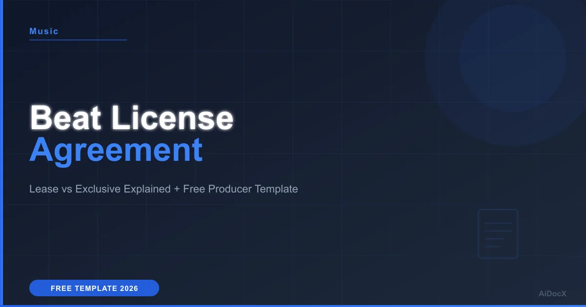 Beat License Agreement Template (2026): Lease vs Exclusive, Explained + Free Template