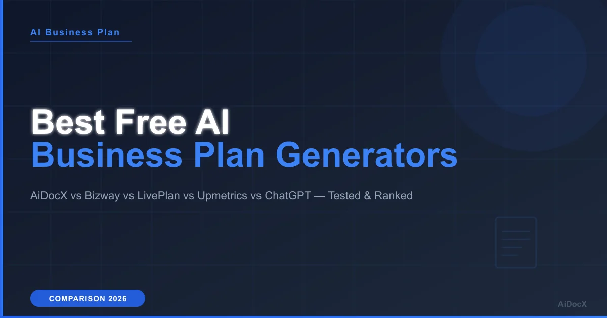 Best Free AI Business Plan Generators in 2026: Compared, Tested, Ranked