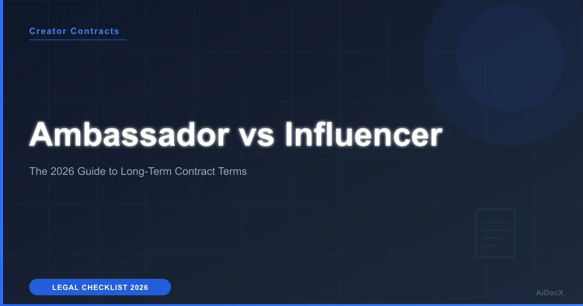 Ambassador vs Influencer: 2026 Contract Terms Guide