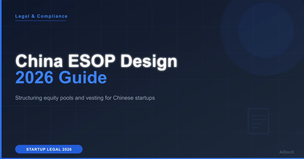 China Startup ESOP Design: Pool, Vesting & Agreements 2026
