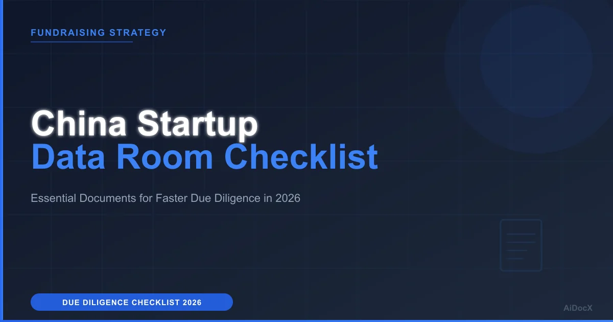 China Startup Data Room Checklist 2026