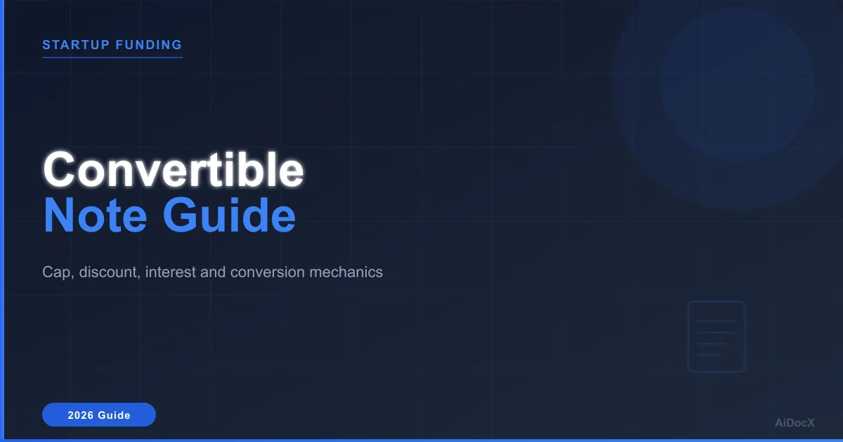 Convertible Note Agreement Guide 2026: The Founder's Bridge Financing Playbook
