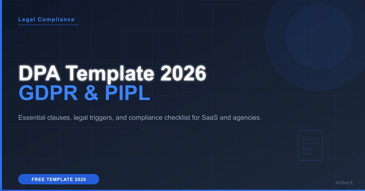 Data Processing Agreement Template 2026: GDPR & PIPL Guide