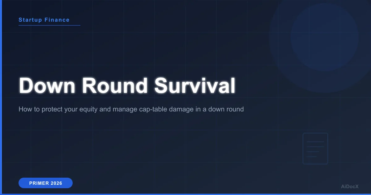 Surviving a Down Round: Anti-Dilution, Re-pricing & Cap Table Fix