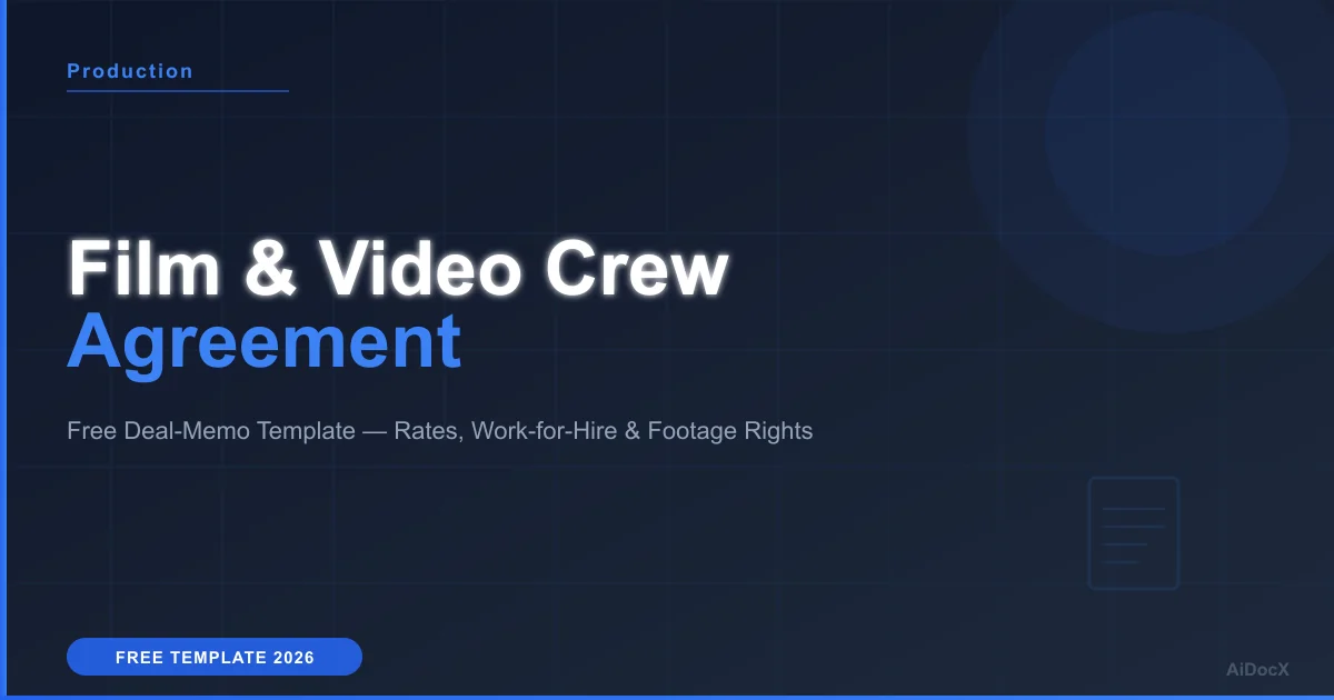 Film & Video Production Crew Agreement Template (2026): Lock In Rights, Rates & Deliverables