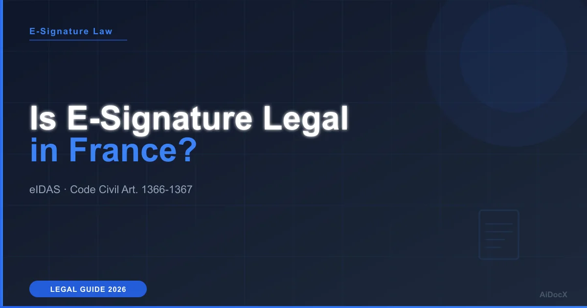 Is E-Signature Legally Valid in France? What the Civil Code and eIDAS Require (2026)