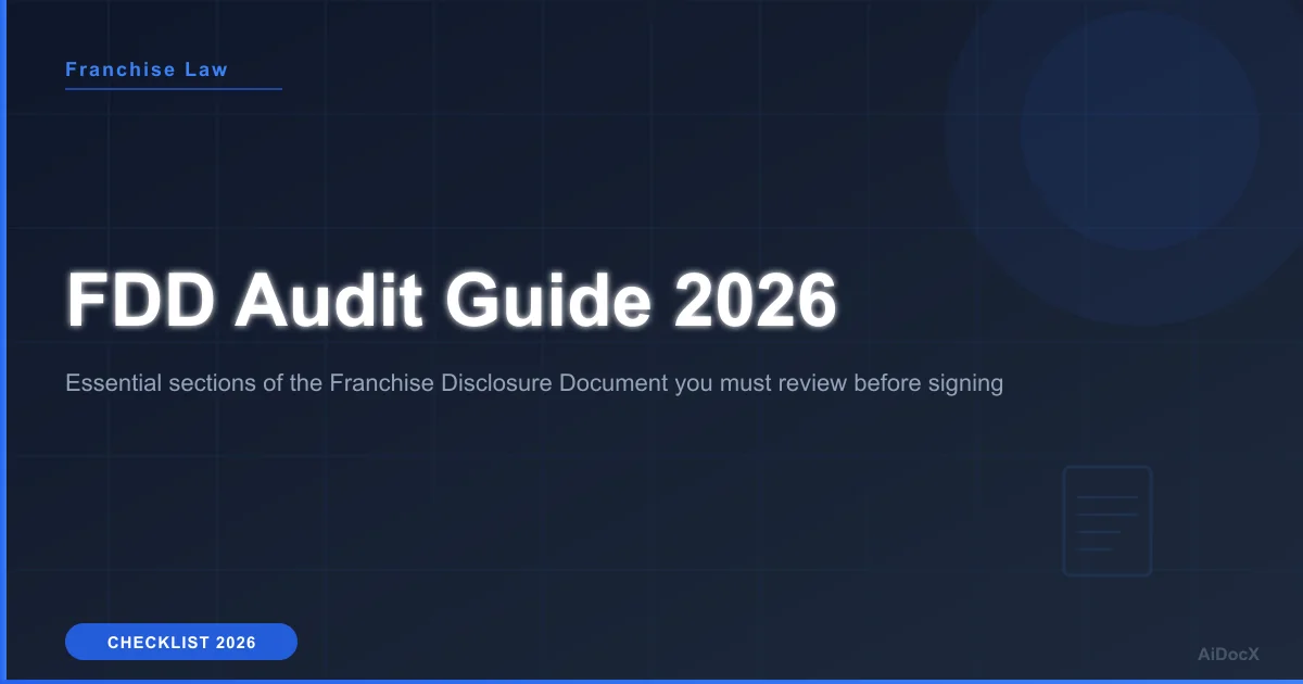 Franchise Disclosure Document Checklist: What to Check Before Signing