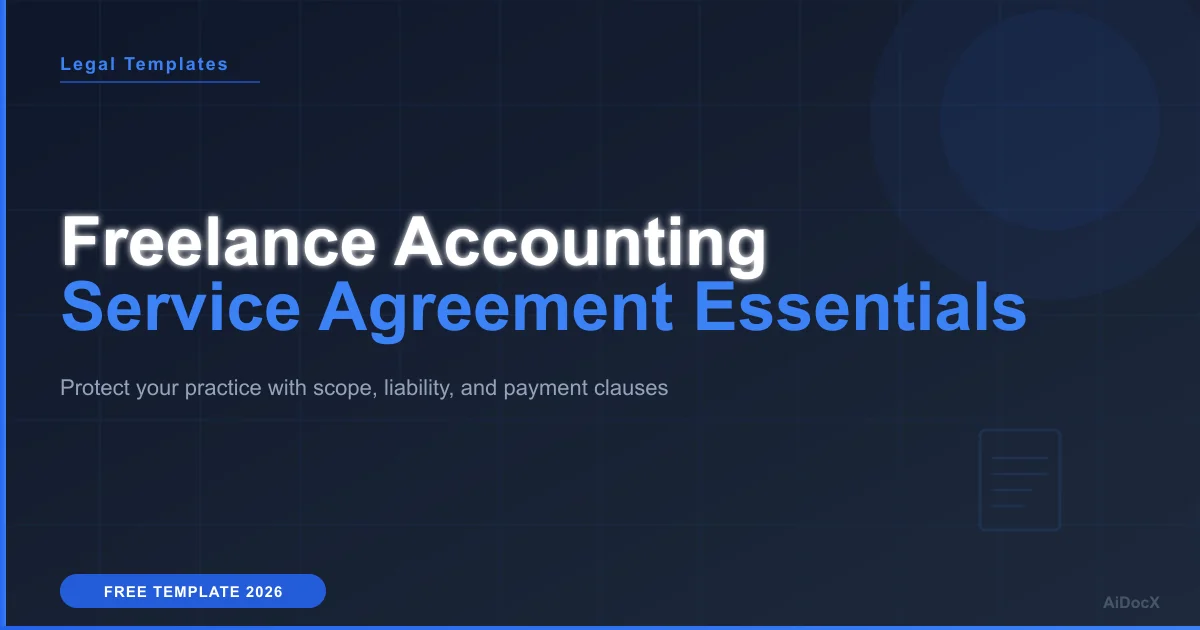 Freelance Accountant Service Agreement Essentials 2026
