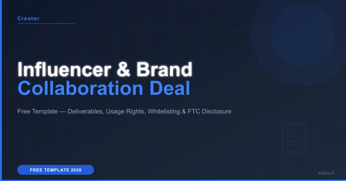 Influencer & Brand Collaboration Agreement Template (2026): Get Paid, Keep the Rights