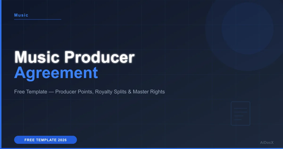 Music Producer Agreement Template (2026): Splits, Royalties & Master Rights Done Right