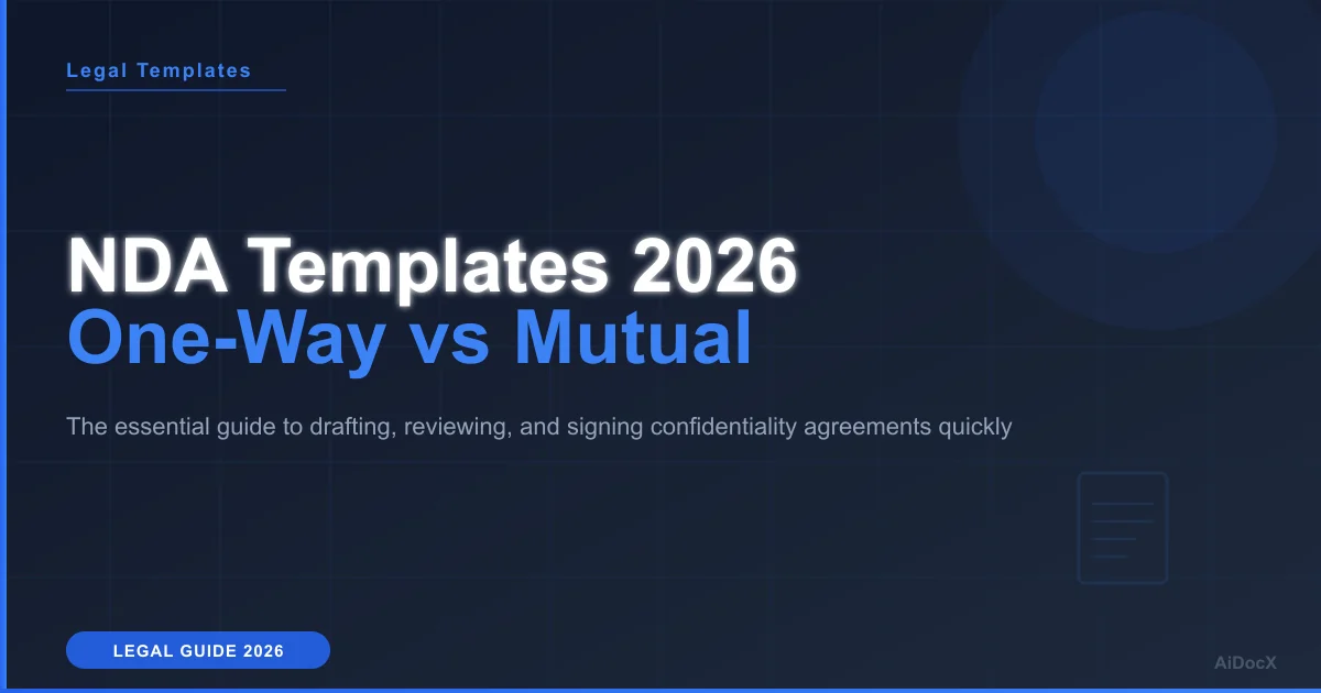 NDA & Confidentiality Templates 2026: Types, Clauses, Sign