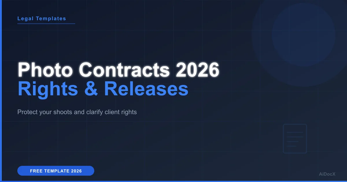 Photography Contract Template: Shoots, Rights & Releases 2026