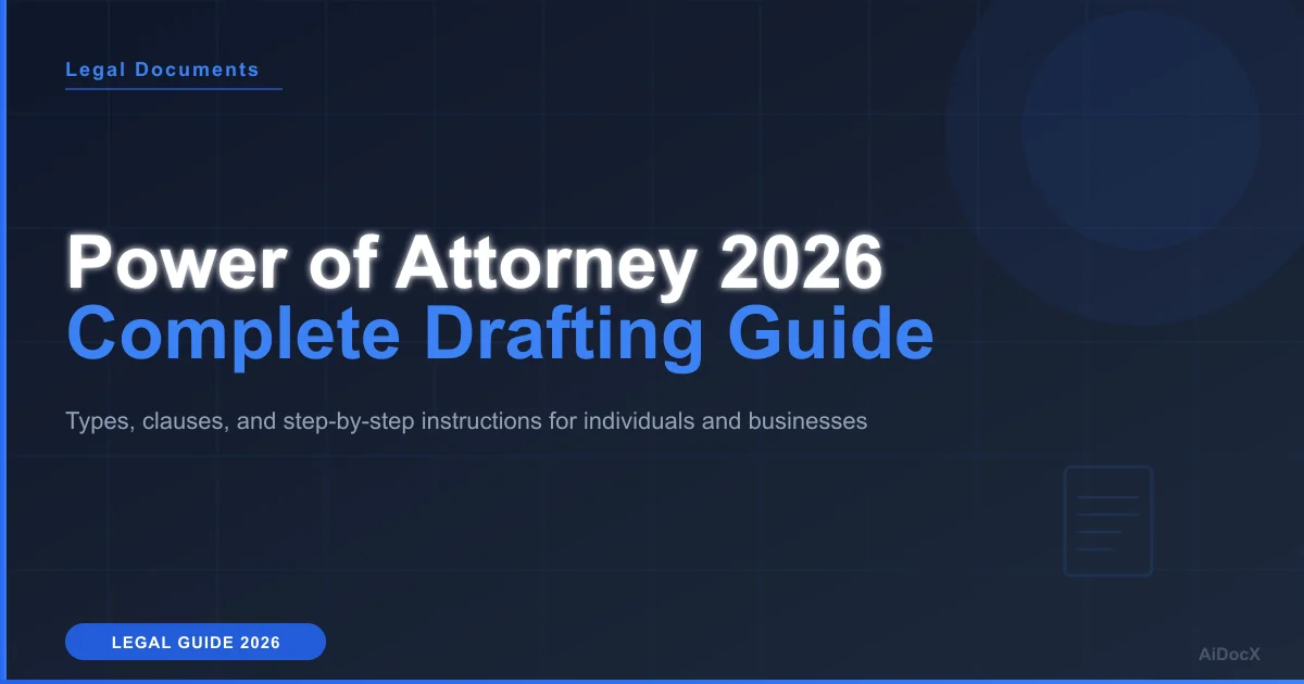 Power of Attorney Template & Guide 2026: Types, Drafting, and Key Clauses