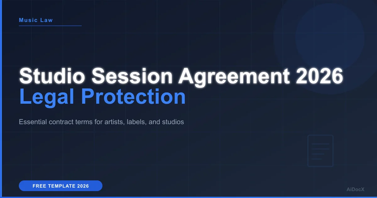 Recording Studio Session Agreement Template 2026