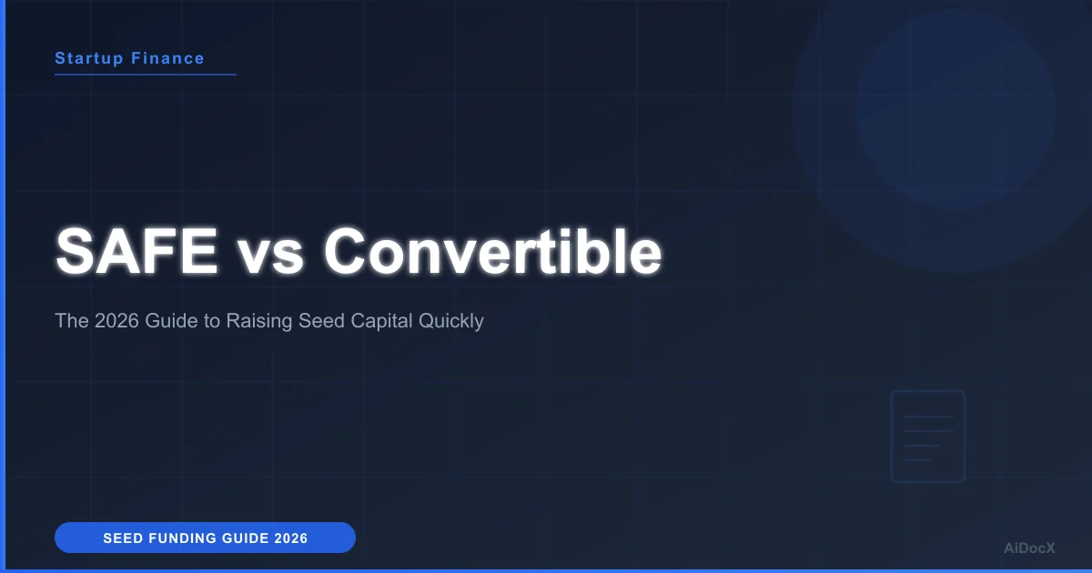 SAFE vs Convertible Note: Seed Round Guide 2026