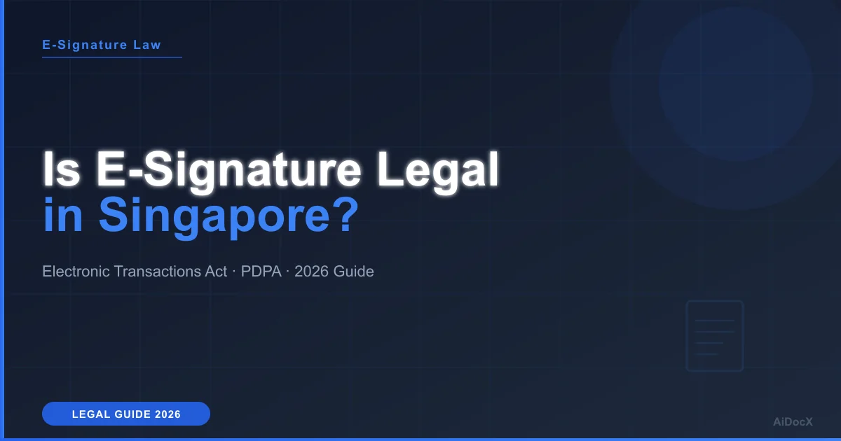 Is E-Signature Legally Valid in Singapore? What the Electronic Transactions Act Requires (2026)
