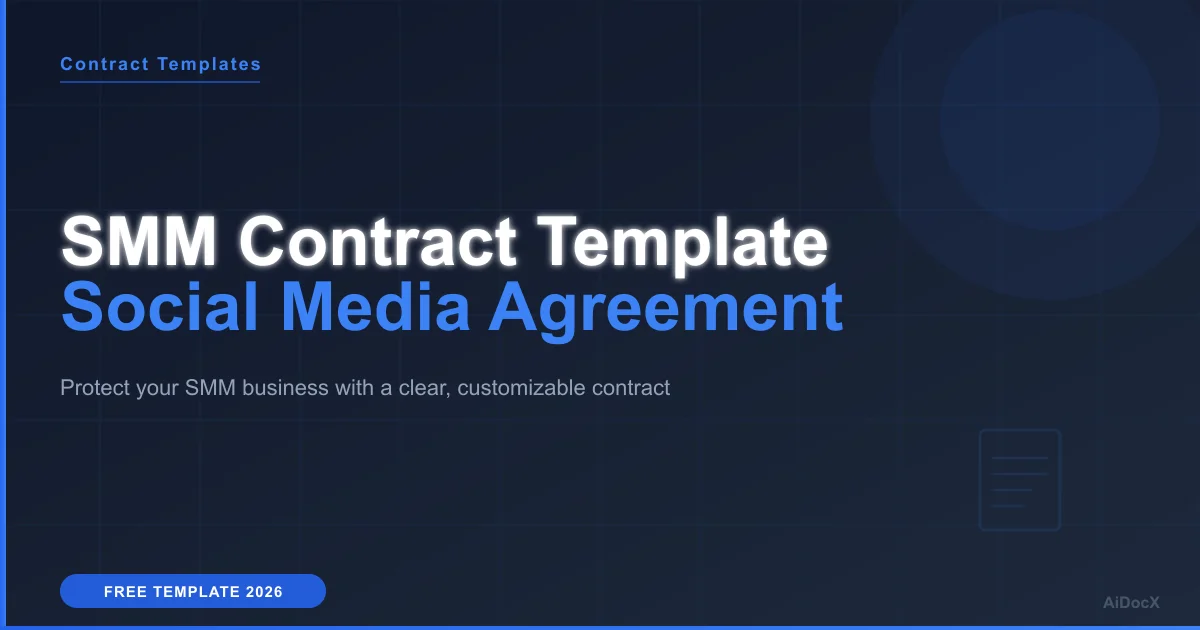 Social Media Management Contract Template 2026