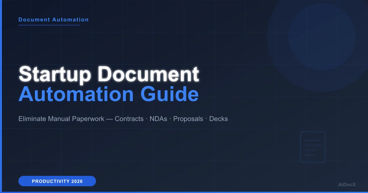 Startup Document Automation — Eliminate Manual Paperwork in 2026