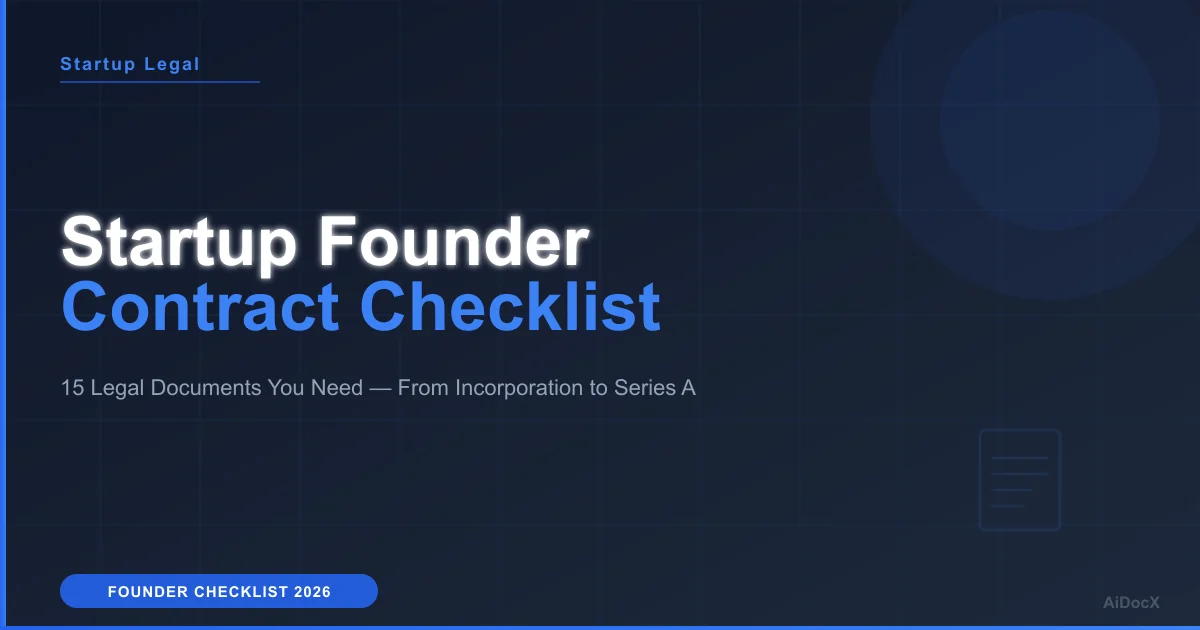 The Complete Startup Founder Contract Checklist (2026): 15 Legal Documents You Need