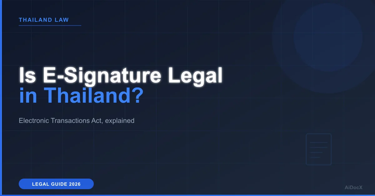 Is E-Signature Legally Valid in Thailand? What the Electronic Transactions Act Requires (2026)