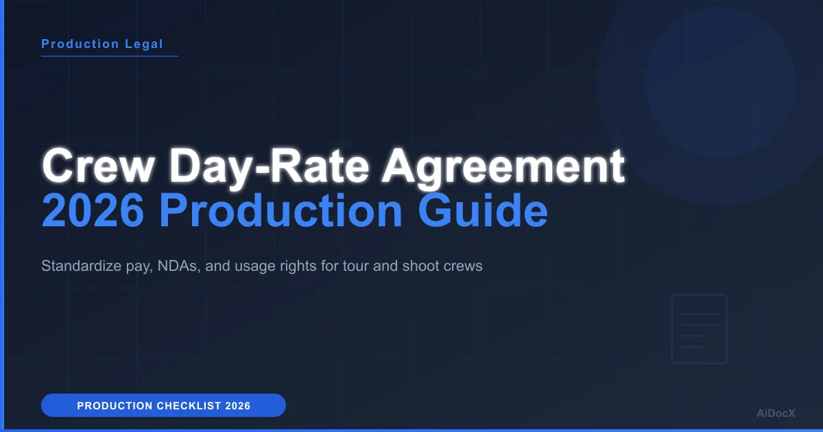 Tour Crew Day-Rate Agreement: Protecting Production in 2026