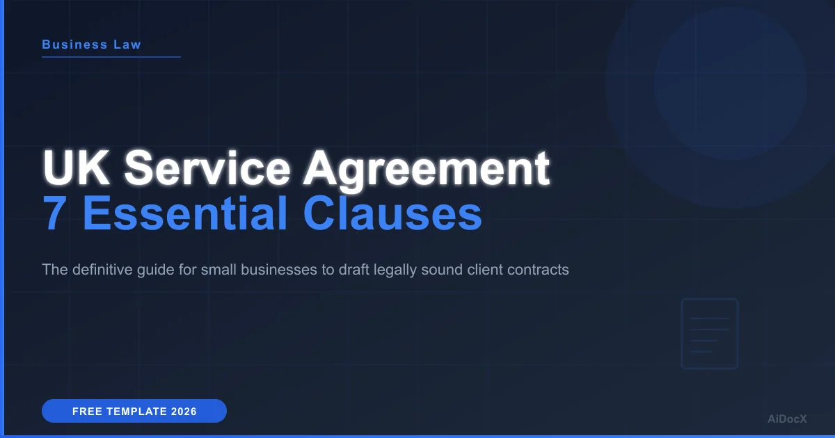 UK Service Agreement Template: Essential Clauses for 2026 Protection
