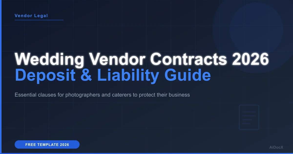 Wedding Vendor Contract Template: 2026 Deposits & Liability