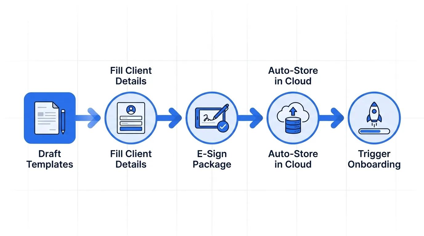 Workflow diagram for digital contract signing
