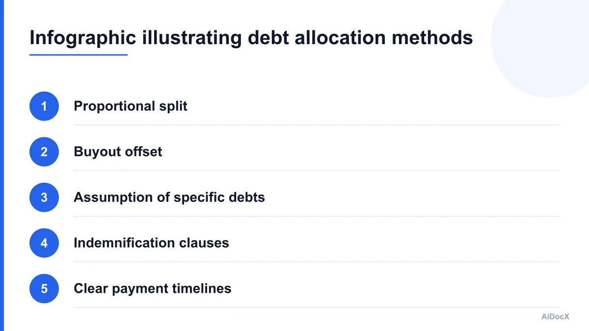 Infographic illustrating debt allocation methods