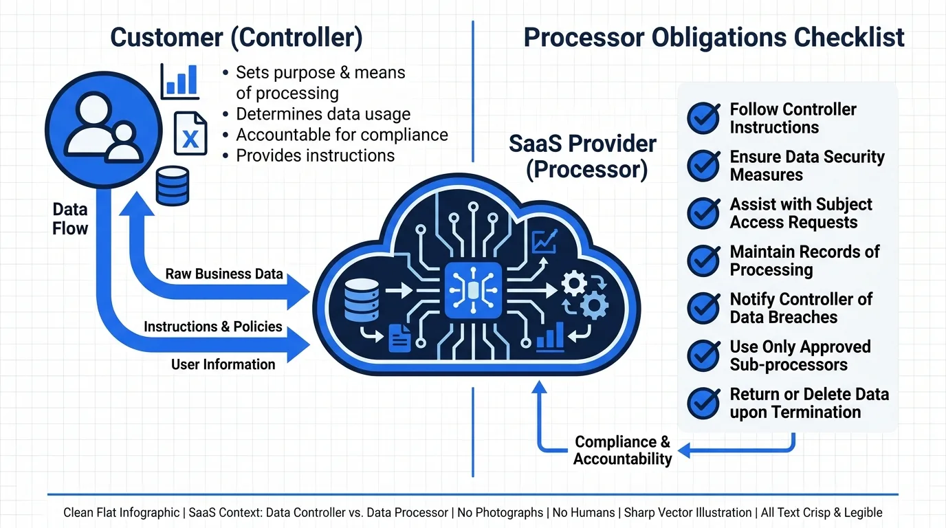 SaaS data flow roles infographic