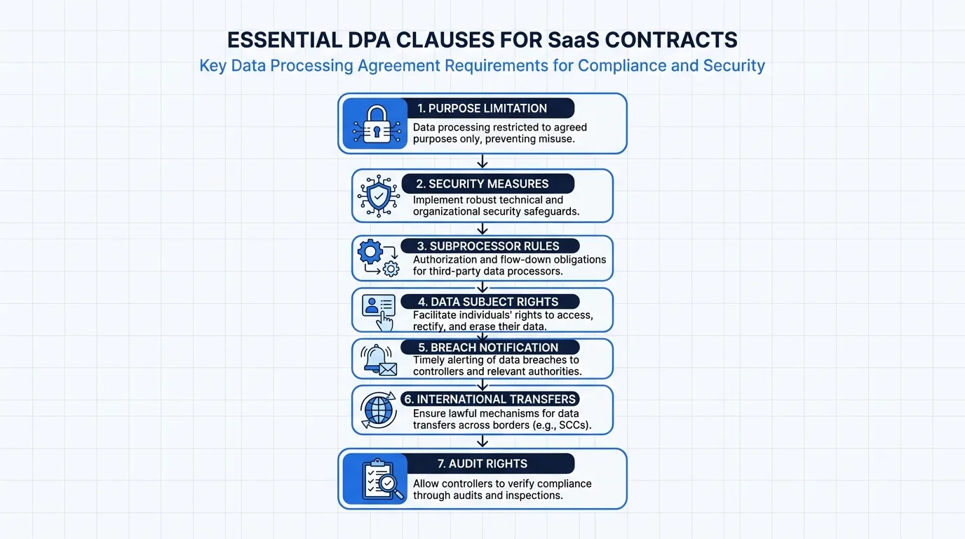 DPA clause checklist infographic