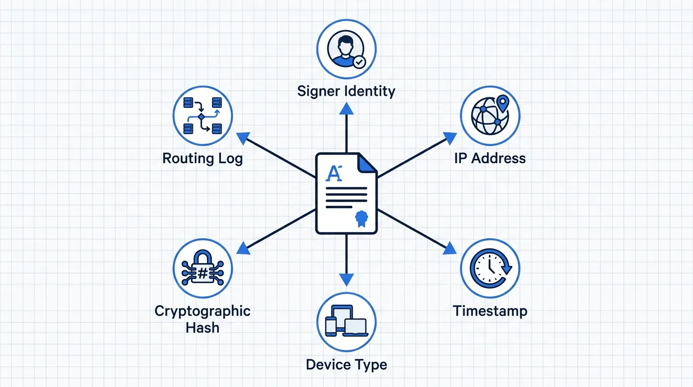 E-signature audit trail data fields