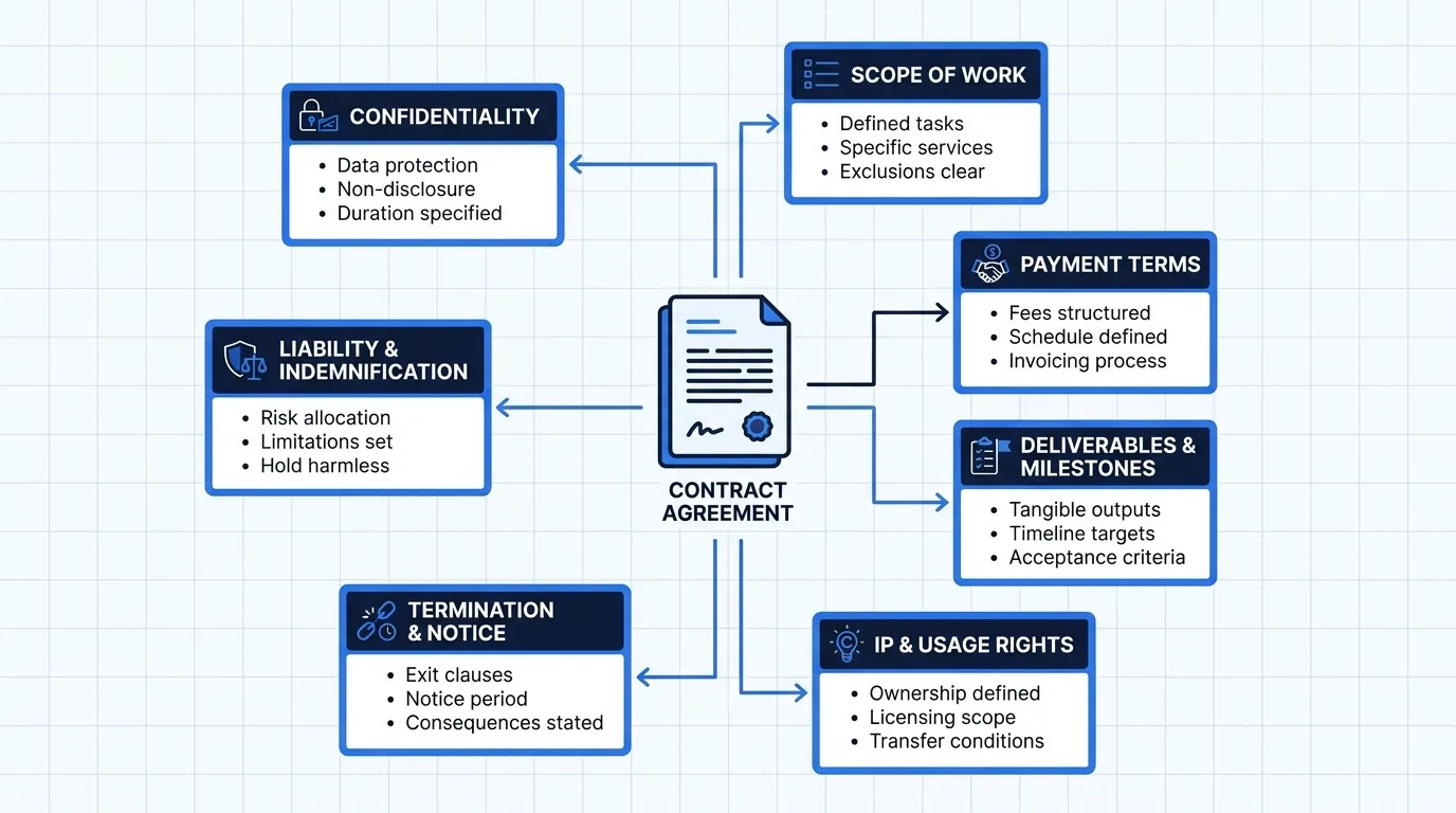 Freelance contract essential clauses breakdown
