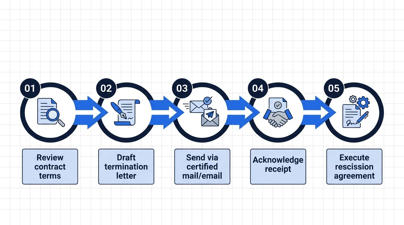 Timeline workflow for contract termination notice
