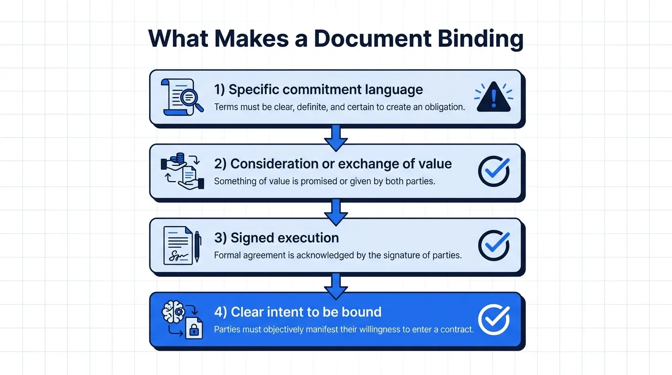 Binding clauses checklist diagram