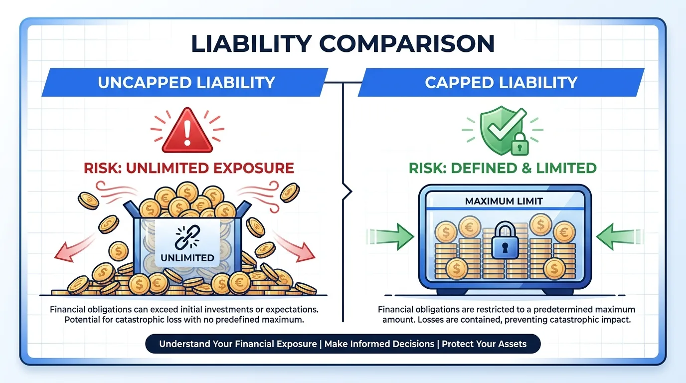 Comparison of uncapped vs capped liability scenarios