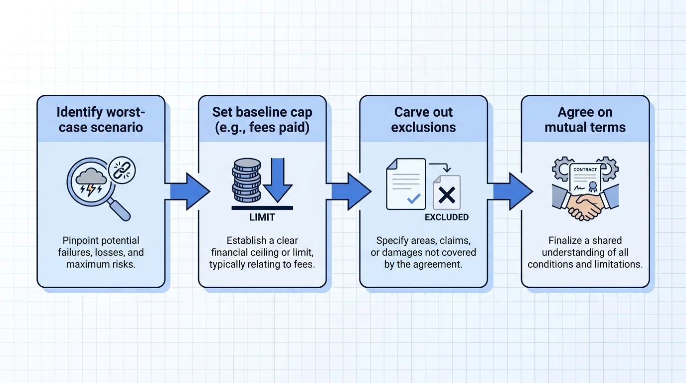 Workflow for negotiating liability caps