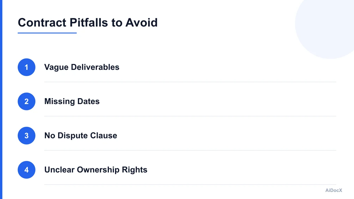 Checklist of common contract errors to avoid