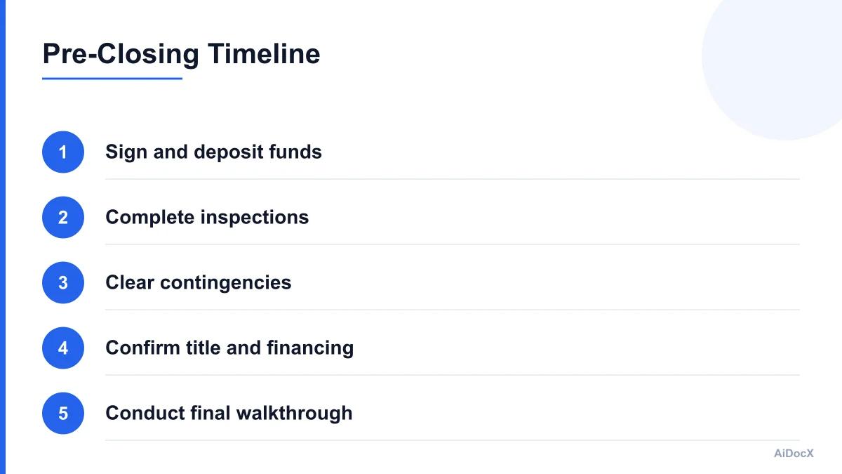 Buyer and seller timeline from signed agreement to real estate closing