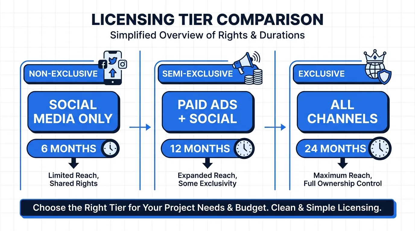 UGC usage rights comparison chart